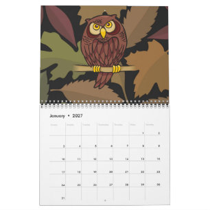 Calendrier Dessin animé de hibou