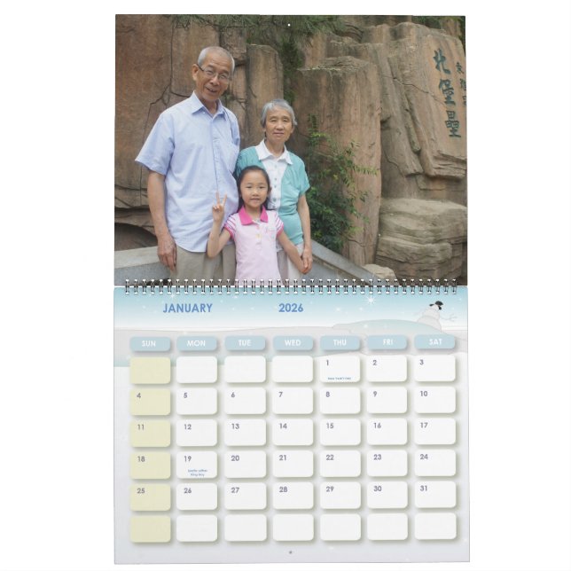 Calendrier Deux filles (Jan 2026)
