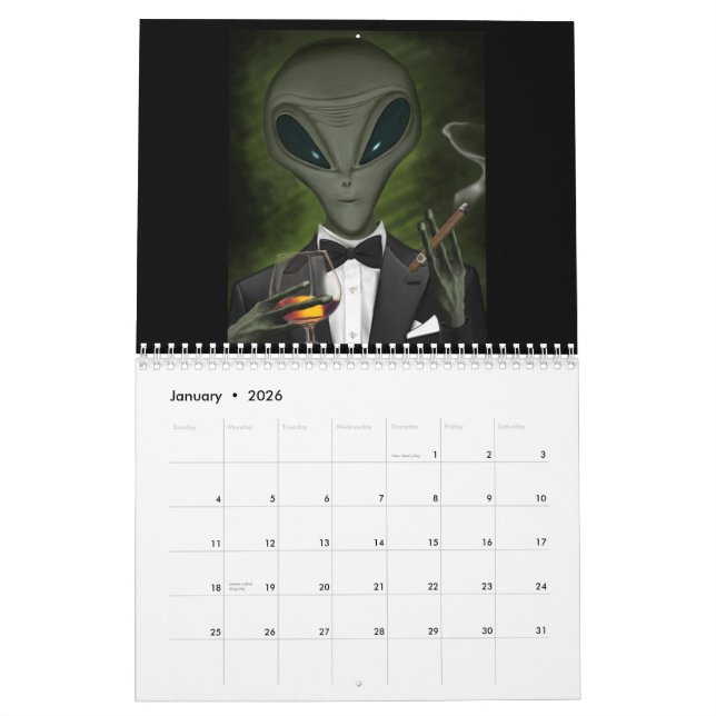 Calendrier d'Humour UFO et Alien (Jan 2026)