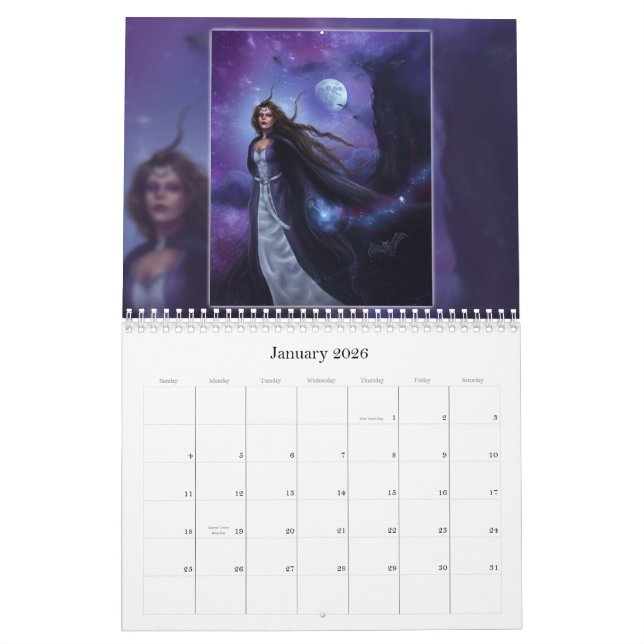 Calendrier d'imaginaire du royaume de Tiffany (Jan 2026)