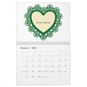 Calendrier Dingus Coeur et dentelle coloré
