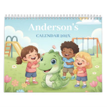 Dinosaur Adventure Personalized Kids Calendar 2026