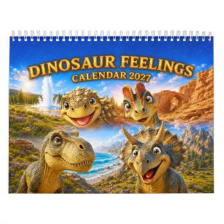 Calendrier Dinosaures 2027 : Dino pour enfants mignon et colo