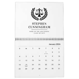 Calendrier Diplôme de droit moderne personnalisé