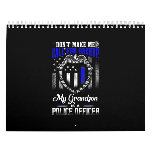 Calendrier Distressed Mon Petit-Fils Est Un Cadeau D'Officier (Protection)