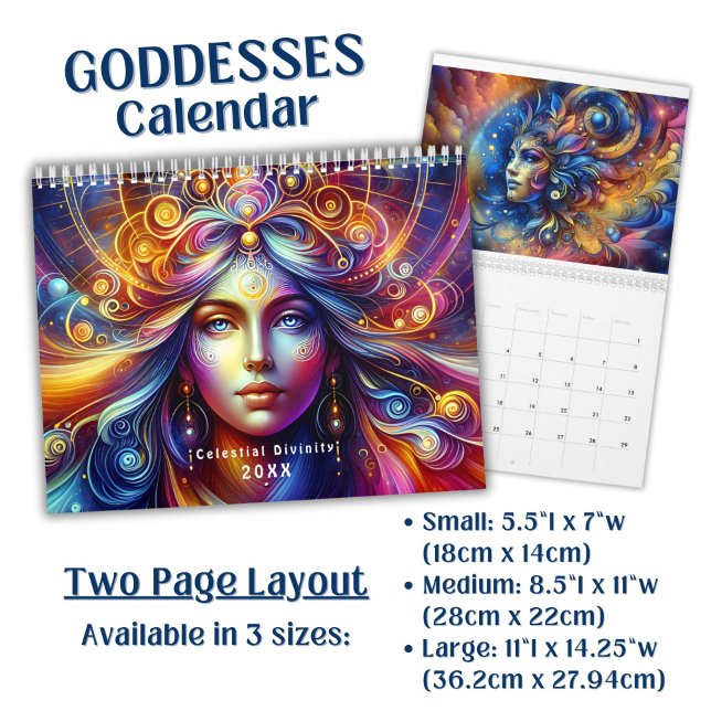 Calendrier Divinité Féminine Céleste Colorée Brillante (Créateur téléchargé)