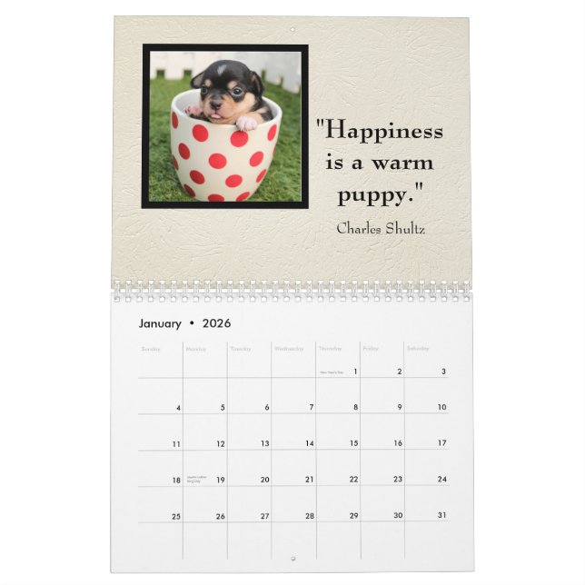 Calendrier Dog Daze monthly Canine Photos & quotes (Jan 2026)