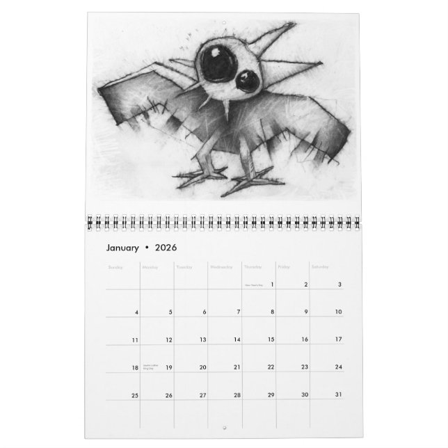 calendrier d'oiseau (Jan 2026)