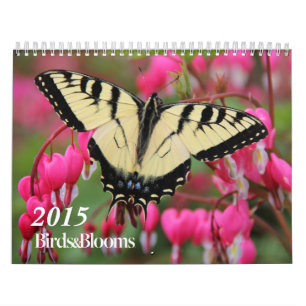 Calendrier d'oiseaux et de fleurs 2015