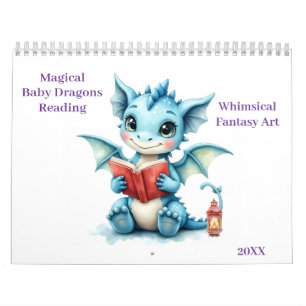 Calendrier Dragons Bébés Magiques Lire Whimsical Imaginaire A