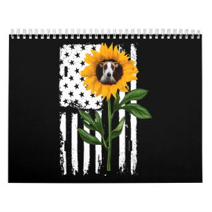 Calendrier Drapeau de tournesol Whippet Hippie Whippet Amoure
