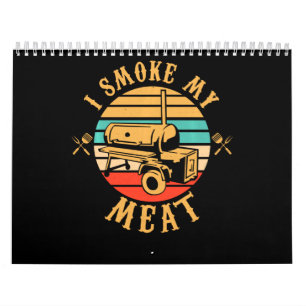 Calendrier Drôle BBQ Lover Cadeaux Je fume Mon Fumeur de vi