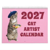 Calendrier drôle d'artiste de chat 2027