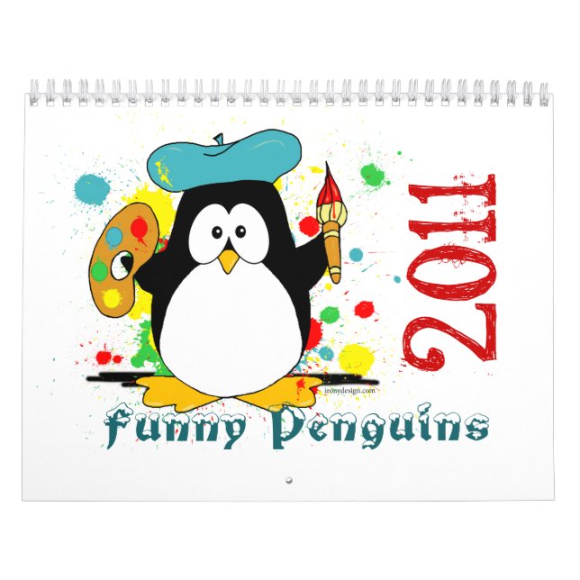 Calendrier drôle de pingouins (Protection)