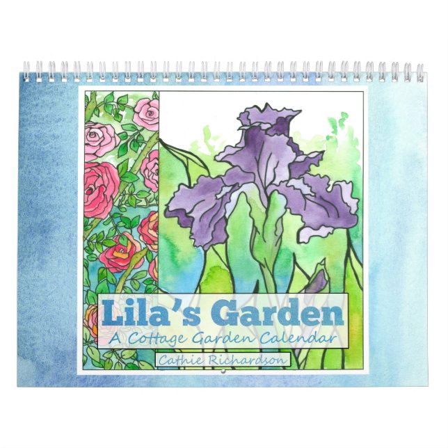 Calendrier du jardin des fleurs d'aquarelle (Protection)