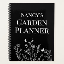Calendrier du jardinier floral noir