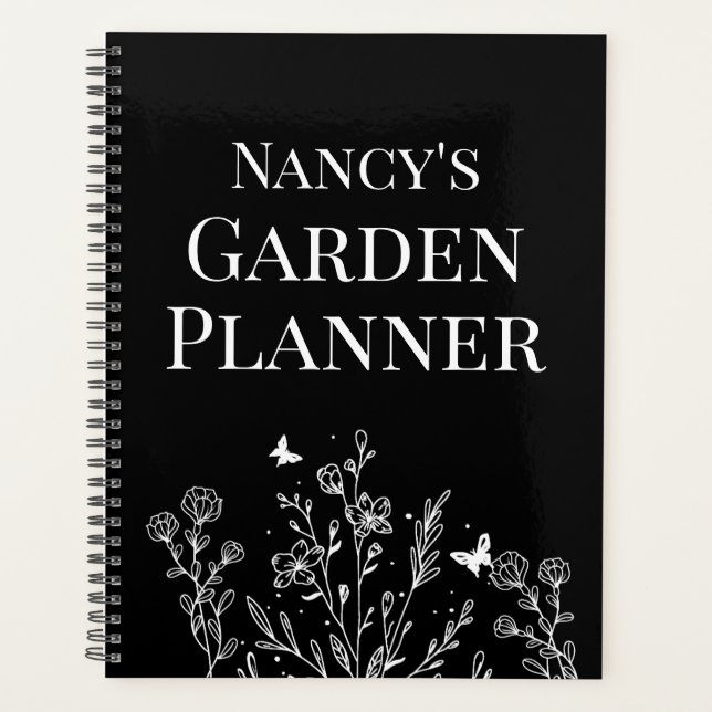 Calendrier du jardinier floral noir (Devant)