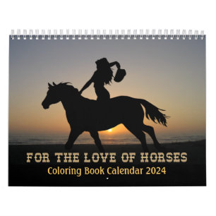 Calendrier du livre de coloriage des chevaux 2024