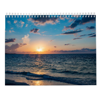 Calendrier du mur du coucher de soleil de la plage