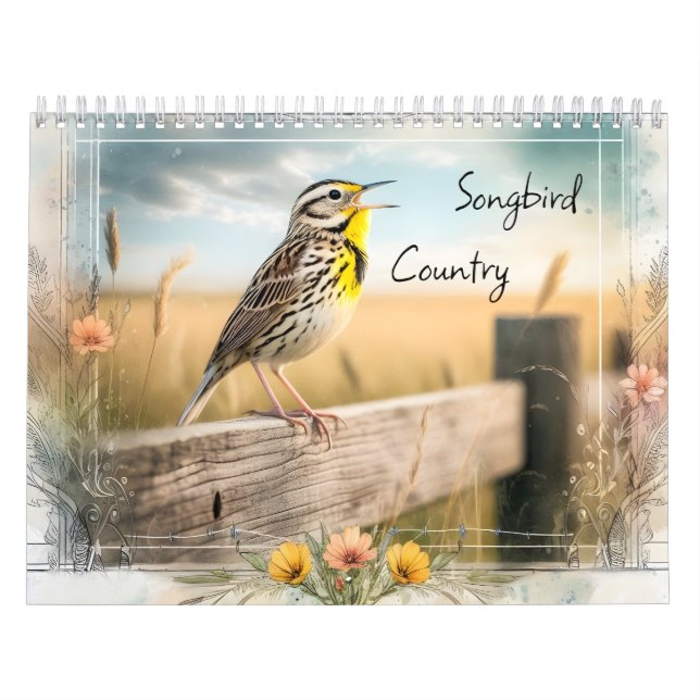 Calendrier du style d'aquarelle du pays Songbird (Protection)