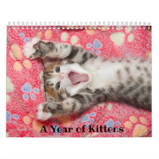 Calendrier d'une année pour les chatons