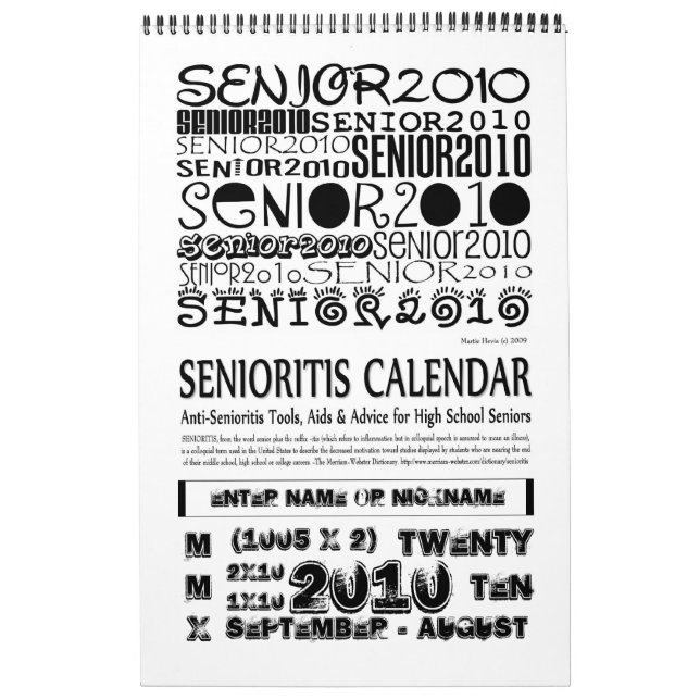 Calendrier d'universitaire de l'aîné 2010 - (Protection)