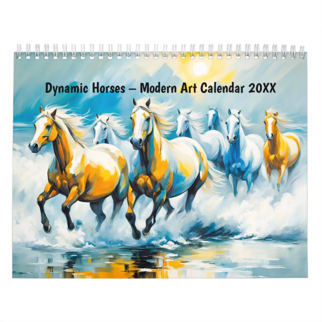 Calendrier Dynamic Horses – Modern Art Calendar 2026 (Protection)
