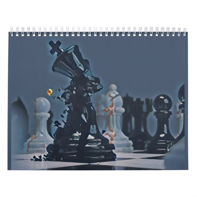 Calendrier Échecs - photo Cool bleu (Protection)