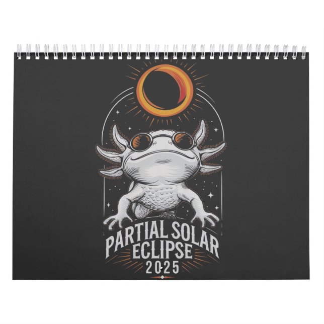 Calendrier Éclipse solaire partielle 2025 Axolotl Amphibian (Protection)