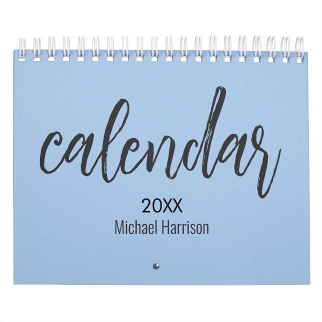 Calendrier Elegant Minimalist 2026 Calendar – Dusty Blue  (Protection)