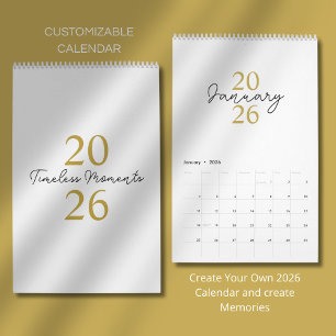 Calendrier Élégant Simple Moderne 2026