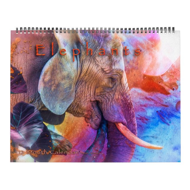 CALENDRIER ELEPHANTS ART CALENDAR #1 (Protection)