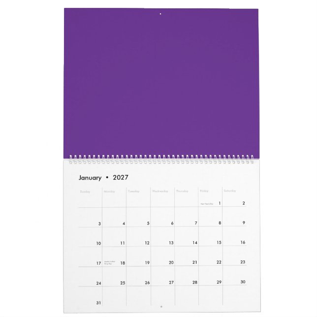 Calendrier Élever votre conception de site Web avec un violet (Jan 2027)