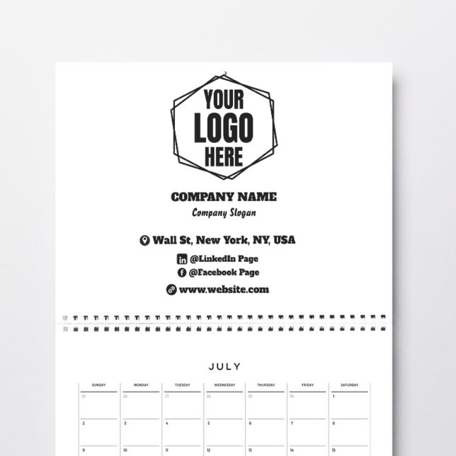 Calendrier Entreprise de marque personnalisée (Créateur téléchargé)