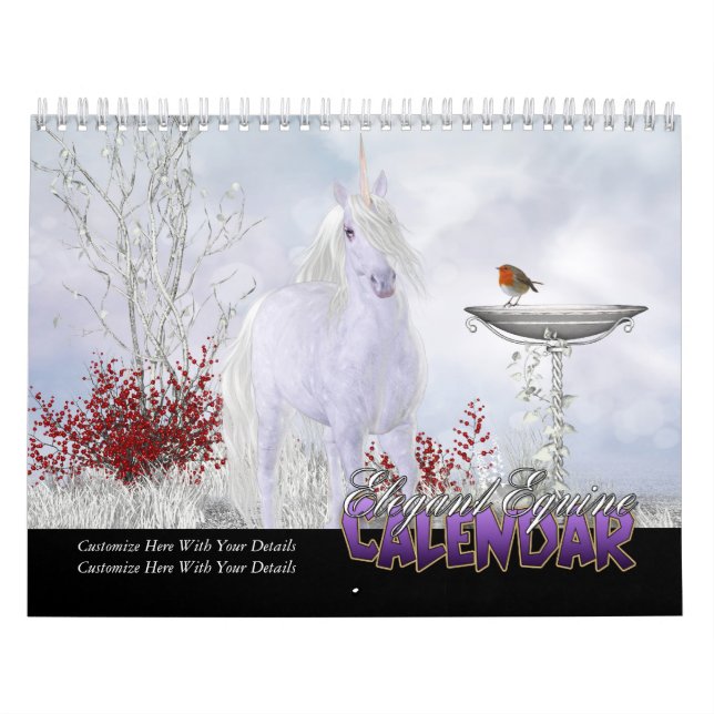 Calendrier équin élégant d'art de cheval (Protection)