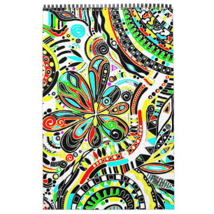 Calendrier Esquisse Imaginaire Art - Fleurs Abstraites 3