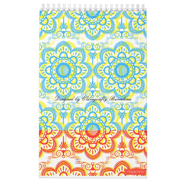 Calendrier estampes de conception espagnole (Dos)