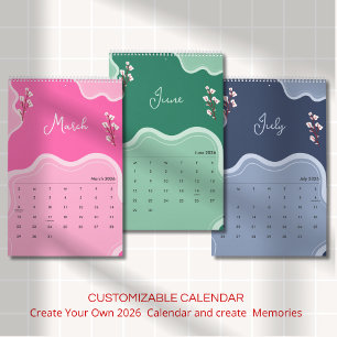 Calendrier Ésthétique Florale Douce Élégante
