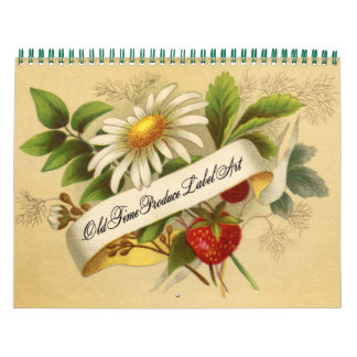 Calendrier Étiquettes Vintages de fruits et légumes