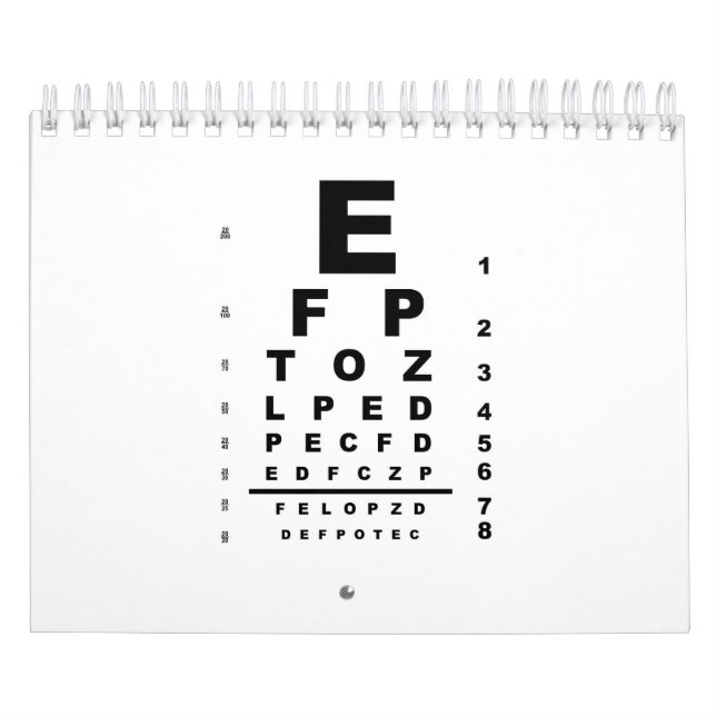 Calendrier Examen du graphique de test des yeux (Protection)