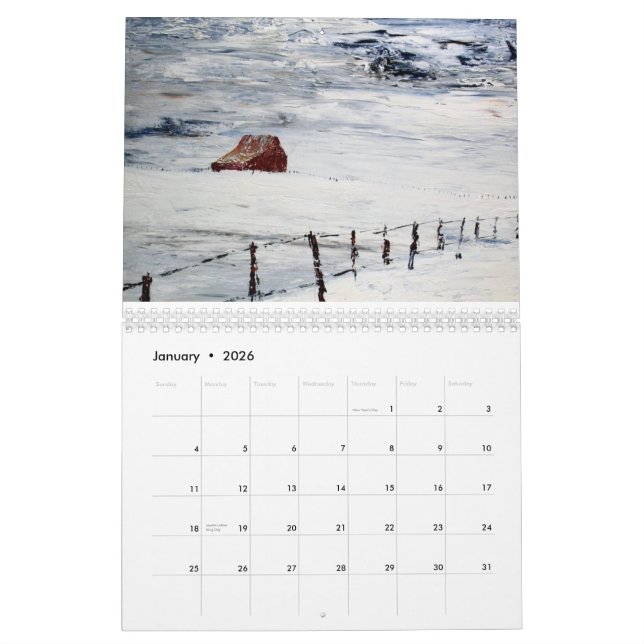 Calendrier excité de Loubier 2011 avec l'écriture (Jan 2026)