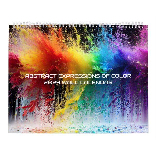 Calendrier Expressions Abstraites de couleur Paint arc-en-cie (Protection)