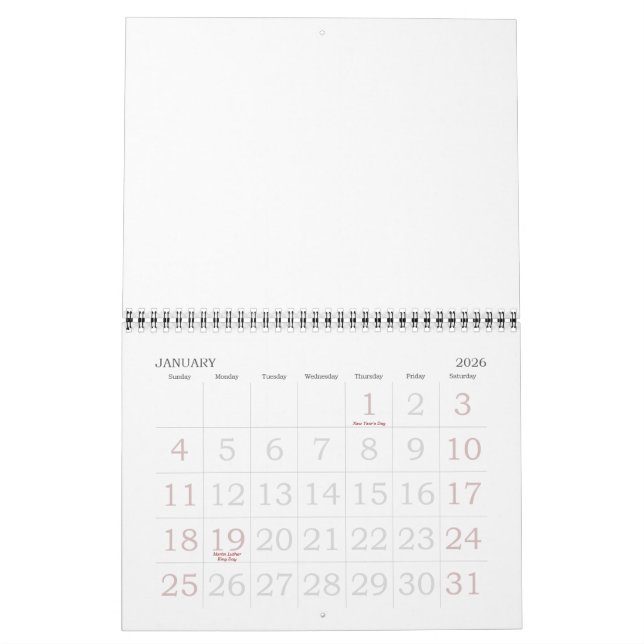 Calendrier Fait en Australie (Jan 2026)