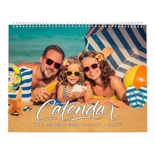 Calendrier familial 2026 de photos élégantes moder