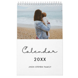 Calendrier familial minimaliste simple 2027