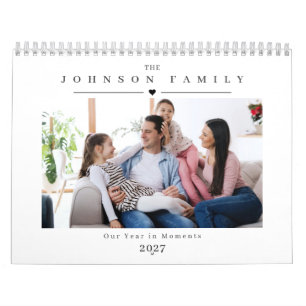 Calendrier familial personnalisé 2027 avec photos 