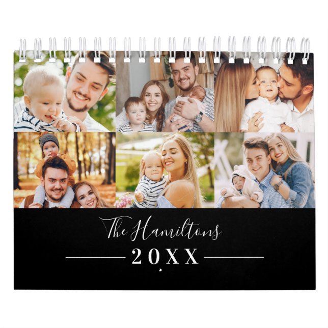 Calendrier Famille de photos de collection de grille moderne  (Protection)