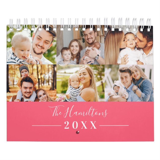 Calendrier Famille de photos de collection de grille moderne  (Protection)