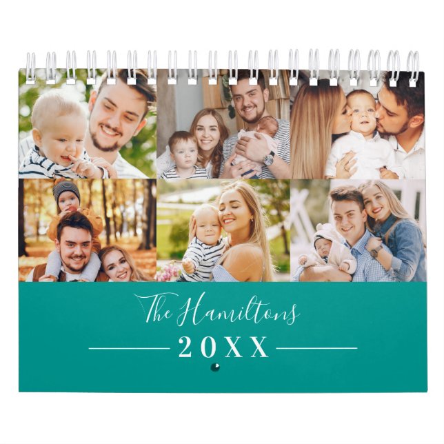 Calendrier Famille de photos de collection de grille moderne  (Protection)