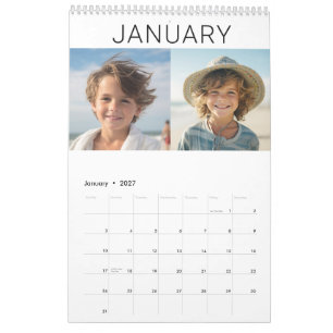 Calendrier Famille moderne 24 Photo - minimalisme noir blanc